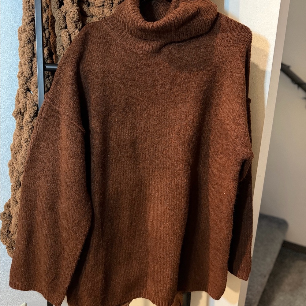 Elegant Brown Turtleneck Sweater